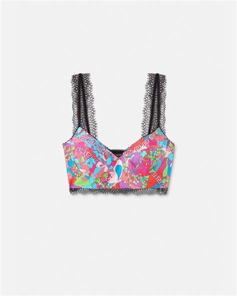 lace trim printed silk bustier versace|Floral Summer Bustier Top Print .